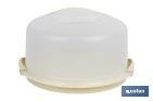 ROUND CAKE CARRIER | PAVLOVA MODEL | CARRY HANDLE AND LID INCLUDED | CREAM COLOUR | SIZE: 34.5 X 18.5CM