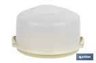 Round cake carrier | Pavlova Model | Carry handle and lid included | Cream colour | Size: 34.5 x 18.5cm - Cofan