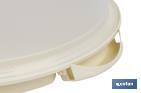 Round cake carrier | Pavlova Model | Carry handle and lid included | Cream colour | Size: 34.5 x 18.5cm - Cofan