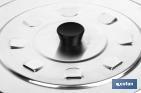 Aluminium lid with steam vents and ABS knob - Cofan