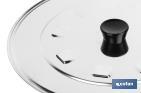 Stainless steel lid with steam vents and ABS knob - Cofan