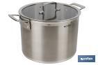 Stainless-steel pots | Available in different capacities | Lid included | Cadenza Model - Cofan