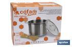 Stainless-steel pots | Available in different capacities | Lid included | Cadenza Model - Cofan