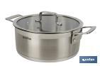 Stainless-steel pots | Available in different capacities | Lid included | Cadenza Model - Cofan