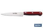 Cuchillo puntilla Modelo Papikra | Medida hoja 11 centímetros | Color rojo | Hoja de acero inox
