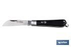 Navaja marinera | Medida de 8 cm de hoja | Pico de Loro | Hoja de Acero Inox | Mango de Polioximetileno | Color Negro - Cofan