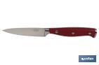 Coltello spelucchino da cucina con forgiatura francese | Rosso | Dimensioni della lama: 9 cm - Cofan