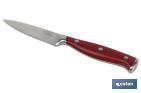 Coltello spelucchino da cucina con forgiatura francese | Rosso | Dimensioni della lama: 9 cm - Cofan