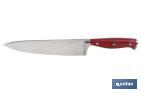 Cuchillo de Cocina con Forjado Francés | En Color Rojo | Diferentes Medidas - Cofan