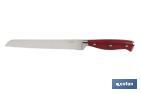 French forged bread knife | Red | Blade size: 21cm - Cofan