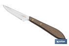 Pack of 3 steak knives | Micro-serrated blade of 10cm | Walnut wood-effect handle - Cofan