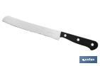 BREAD KNIFE | SAFFRON MODEL | BLADE SIZE: 20CM | STAINLESS-STEEL BLADE | POLYOXYMETHYLENE HANDLE | BLACK