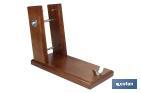 SOPORTE JAMONERO DE MADERA CON HUSILLO DE ACERO | MEDIDAS 39 X 20,5 X 12,6 CM | PESO 2,89 KG