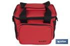 Nevera portátil porta alimentos | Bolsa isotérmica | Correa ajustable | Color: rojo | Medidas: 23 x 17 x 18 cm - Cofan