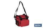 Nevera portátil porta alimentos | Bolsa isotérmica | Correa ajustable | Color: rojo | Medidas: 23 x 17 x 18 cm - Cofan