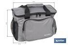 Nevera portátil porta alimentos | Bolsa isotérmica | Correa ajustable | Color: gris oscuro | Medidas: 35 x 23 x 24 cm - Cofan