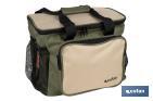 BOLSA TÉRMICA | NEVERA PORTÁTIL PARA ALIMENTOS | CORREA AJUSTABLE | ADECUADA PARA PÍCNIC, PLAYA, OFICINA, VIAJE | COLOR: VERDE Y BEIGE | MEDIDAS: 35 X 25 X 27,5 CM