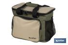 Bolsa térmica | Nevera portátil para alimentos | Correa ajustable | Adecuada para pícnic, playa, oficina, viaje | Color: verde y beige | Medidas: 35 x 25 x 27,5 cm - Cofan