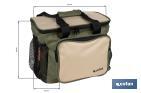 Bolsa térmica | Nevera portátil para alimentos | Correa ajustable | Adecuada para pícnic, playa, oficina, viaje | Color: verde y beige | Medidas: 35 x 25 x 27,5 cm - Cofan