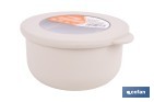 Set de 3 recipientes redondos con tapa | Capacidad: 100 ml, 250 ml, 500 ml | Material: PP + TPE | Colores aleatorios gris, marrón o blanco - Cofan