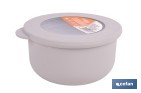 Set de 3 recipientes redondos con tapa | Capacidad: 100 ml, 250 ml, 500 ml | Material: PP + TPE | Colores aleatorios gris, marrón o blanco - Cofan