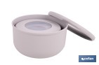 Set de 3 recipientes redondos con tapa | Capacidad: 100 ml, 250 ml, 500 ml | Material: PP + TPE | Colores aleatorios gris, marrón o blanco - Cofan