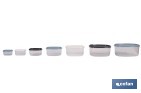 Set de 7 fiambreras cuadradas apilables con tapa hermética | Recipientes de 220 ml a 3600 ml | Aptas para microondas y congelador - Cofan
