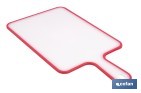 Tabla de corte antideslizante con mango ergonómico | Materiales: PP + TPE | Color: blanco con borde rojo | Disponible en diferentes medidas - Cofan
