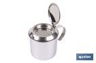 Grasera de acero inoxidable con filtro desmontable | Capacidad: 0,75 l | Disponible con icono para aceite de carne o de pescado - Cofan