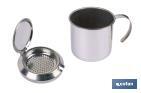Grasera de acero inoxidable con filtro desmontable | Capacidad: 0,75 l | Disponible con icono para aceite de carne o de pescado - Cofan