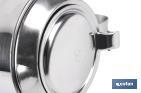 Grasera de acero inoxidable con filtro desmontable | Capacidad: 0,75 l | Disponible con icono para aceite de carne o de pescado - Cofan