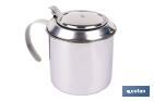 Grasera de acero inoxidable con filtro desmontable | Capacidad: 0,75 l | Disponible con icono para aceite de carne o de pescado - Cofan