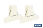 PACK DE 2 PINZAS PARA CERRAR BOLSAS DE ALIMENTOS | COLOR: BEIGE