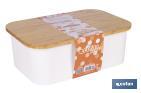 Panera con tapa de bambú | Diseño minimalista | Capacidad: 6,5 l | Perfecta para conservar pan fresco | Disponible en diferentes colores - Cofan