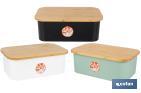 Panera con tapa de bambú | Diseño minimalista | Capacidad: 6,5 l | Perfecta para conservar pan fresco | Disponible en diferentes colores - Cofan
