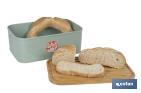 Panera con tapa de bambú | Diseño minimalista | Capacidad: 6,5 l | Perfecta para conservar pan fresco | Disponible en diferentes colores - Cofan
