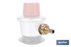 RACORD PARA TUBERÍA DE GAS | ADECUADO PARA REGULADOR DE GAS 41003096 | ROSCA IZQUIERDA 21,8 MM | MATERIAL: LATÓN | MEDIDAS: 2,4 CM LARGO X 3,5 CM ALTO