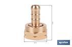 Racord para tubería de gas | Adecuado para regulador de gas 41003096 | Rosca izquierda 21,8 mm | Material: Latón | Medidas: 2,4 cm largo x 3,5 cm alto - Cofan