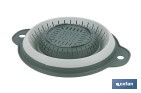 Escurridor plegable con asas y capacidad para 1,8 litros | Color: verde | Ahorro de espacio | Ideal para frutas, verduras y pasta - Cofan