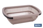 Escurridor rectangular extensible | Lava y escurre alimentos sobre el fregadero | Disponible en diferentes colores - Cofan