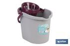 Bucket + Wringer | Grey | Ergonomic plastic handle - Cofan