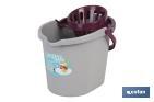 Bucket + Wringer | Grey | Ergonomic plastic handle - Cofan