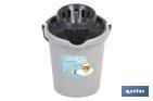 Bucket + Wringer | Grey | Ergonomic plastic handle - Cofan