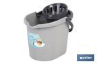 Bucket + Wringer | Grey | Ergonomic plastic handle - Cofan