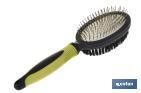 Pet comb | Double sided grooming brush | Green and black - Cofan