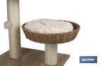 Cat scratcher with toy | Beige | Size: 48 x 39 x 51cm - Cofan