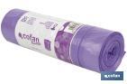 Sacos do lixo perfumados com autofecho na cor violeta | Medidas: 57 x 57 cm e calibre de 90 - Cofan