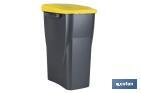 Yellow recycling bin | Suitable for recycling plastics and packaging materials | Available in three different capacities and sizes - Cofan