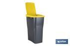 Yellow recycling bin | Suitable for recycling plastics and packaging materials | Available in three different capacities and sizes - Cofan