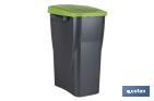 Cubo de basura verde para reciclar materiales de vidrio | Tres medidas y capacidades diferentes - Cofan